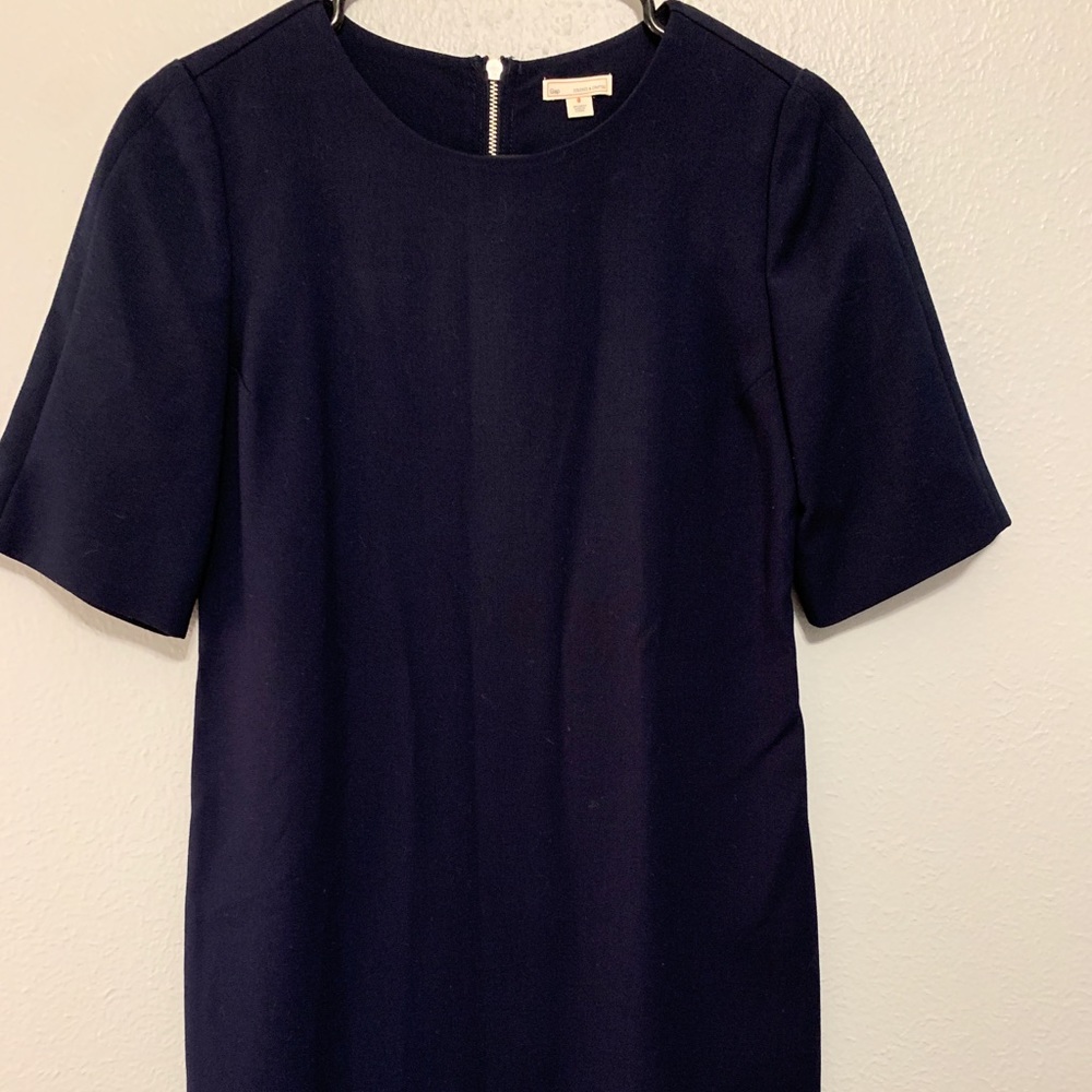 Navy structured shift dress